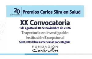 Fundación Carlos Slim abre la XX Convocatoria de los Premios Carlos Slim en Salud para América Latina y el Caribe